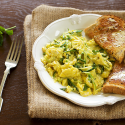 Thumbnail image for Zucchini (courgette) flecked scrambled eggs